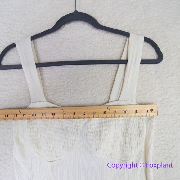 New!  FREE PEOPLE BEACH AVIVA RIBBED MIDI DRESS IN IVORY, size L - Picture 9 of 16